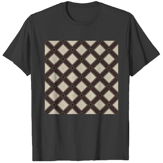Trendy Cream Gray Abstract Pattern T-shirt