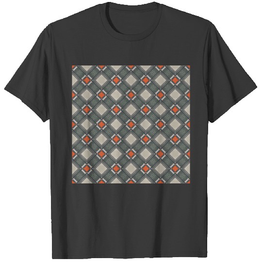 Trendy Gray Orange Abstract Pattern T-shirt