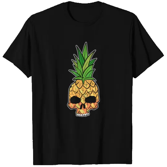 Summer Vacation Pineapple Skull Hawaiian For Men T-shirt