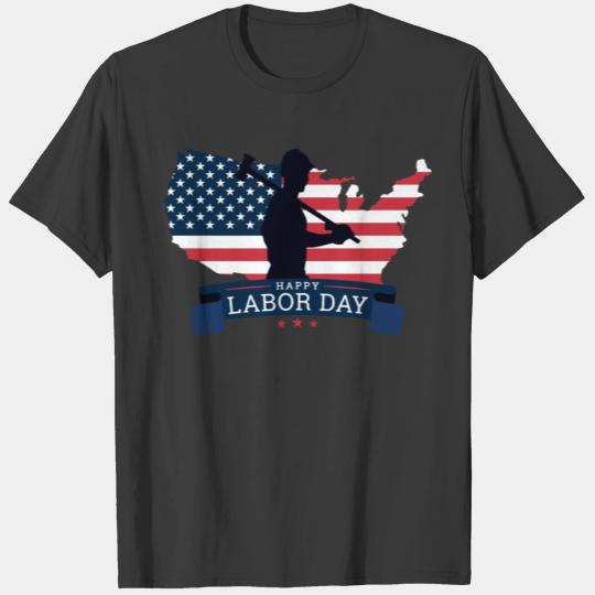 Discover Labor Day Happy Map Worker Celebrate USA T-shirt