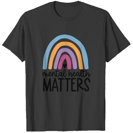 Mental Health Matters Colorful Raibnow T-shirt
