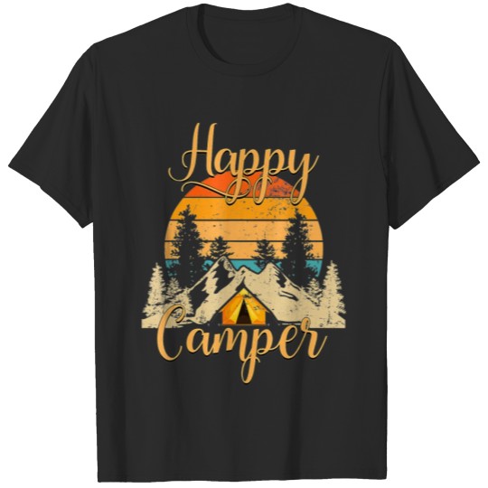 Discover Happy Camper T Shirt Camp tee for men women Kids T-shirt