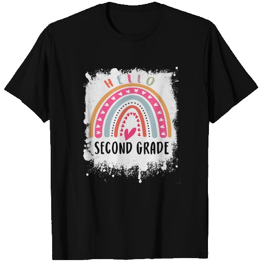 Hello second grade cute rainbow back to school T-shirt