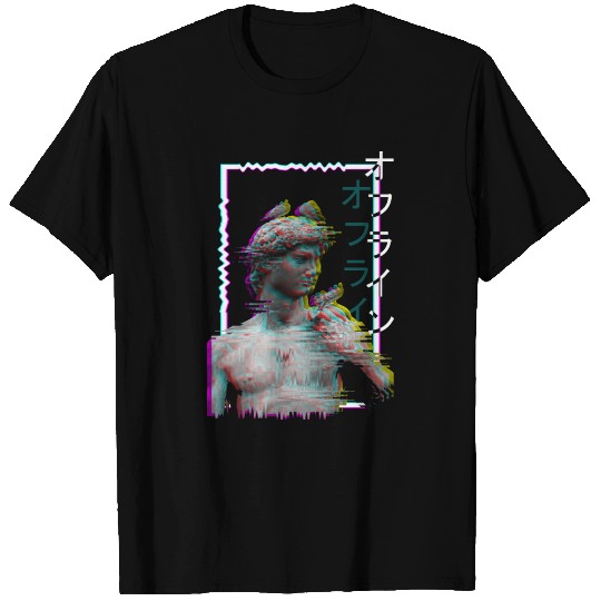 Greek Statue Ancient Vaporwave Synthwave Glitch T-shirt
