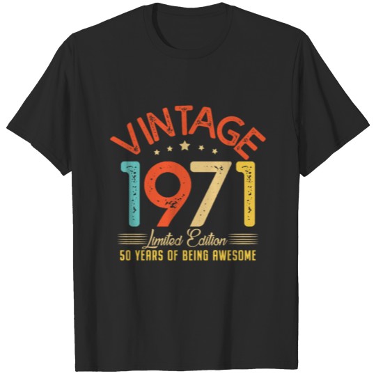 Discover Vintage 1971 Clothes 50 Years Old Retro T-shirt