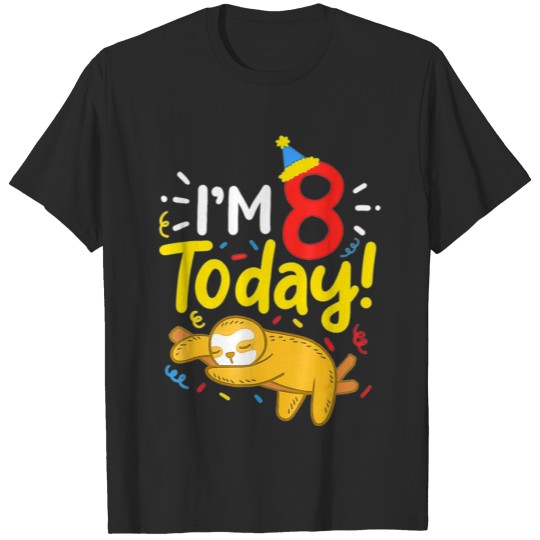 Discover 8th Birthday Sloth Eight Years Old T Shirt T-shirt