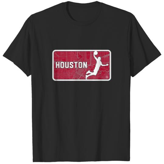 Discover Vintage Houston Basketball Player Street Map T-shirt