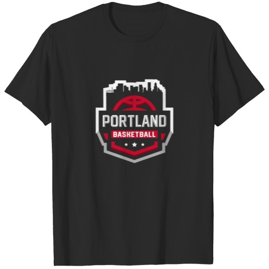 Classic Portland Basketball Stars Skyline T-shirt