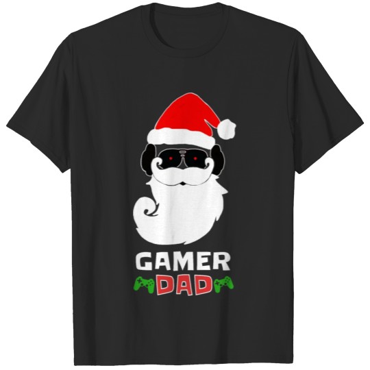 Discover Gamer Dad Funny Santa Gamer Christmas Mode T-shirt