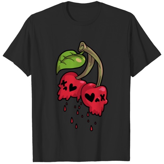 Discover Pink Cherry Skull Lolita Menhera Fashion Nu Goth Y T-shirt