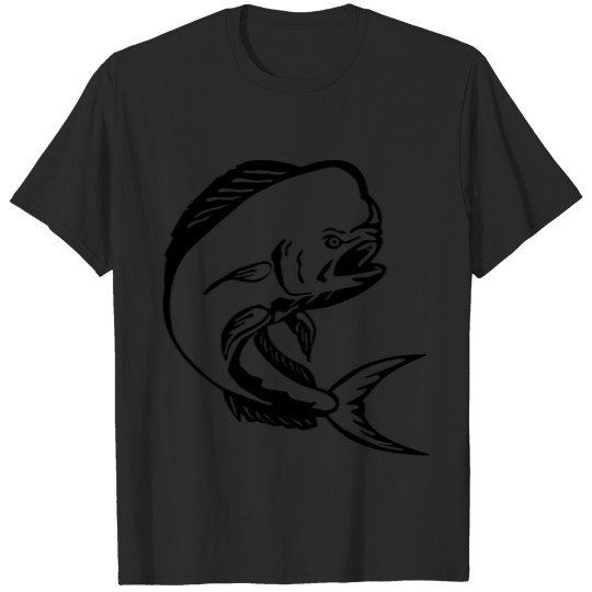 Discover mahi mahi, dorado dolphinfish, angry jumping T-shirt