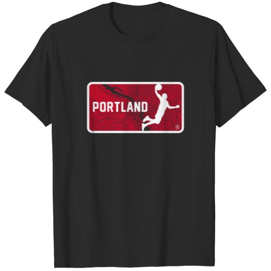 Discover Vintage Portland Basketball Player Street Map T-shirt