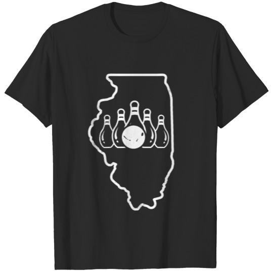 Discover Illinois Map T Shirt Bowling Shirt Bowler Shirt Ma T-shirt