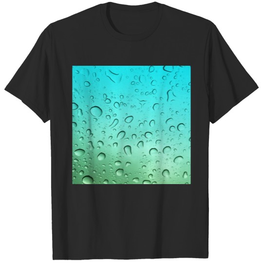 Discover Green Blue Teal Rainbow Color Water Droplets Patte T-shirt
