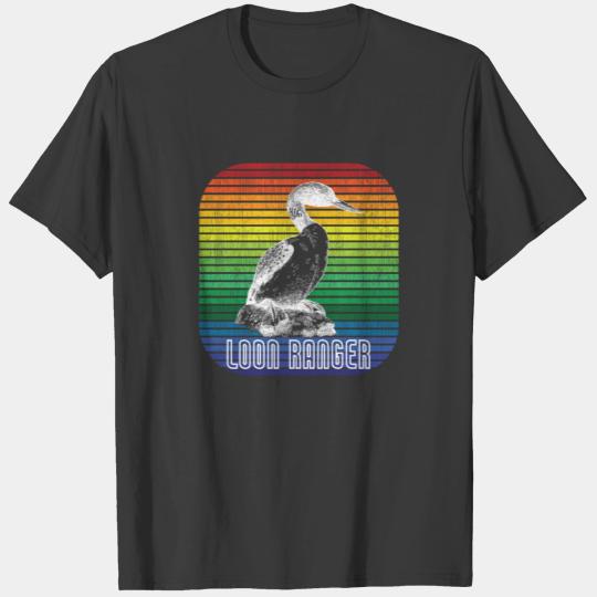 Birdwatching Loon Ranger Vintage Birding Gifts T-shirt