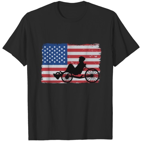Discover Recumbent Bicycle American Flag 4th Of July Biker T-shirt