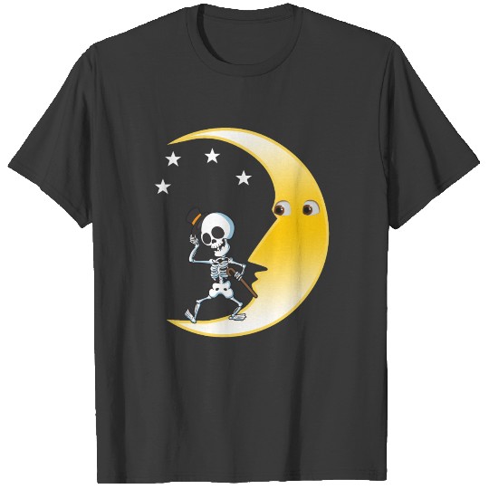 Skeleton On Moon T-shirt