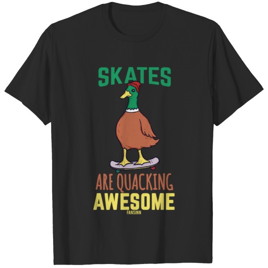 Discover Skateboard duck funny saying for children T-shirt