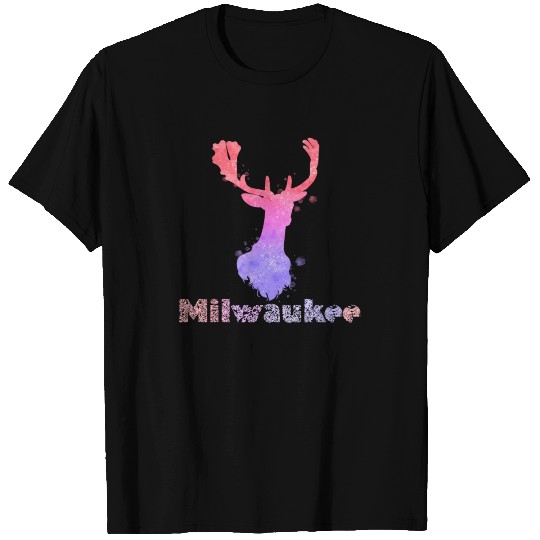Milwaukee Basketball Deer Head Theme T-shirt