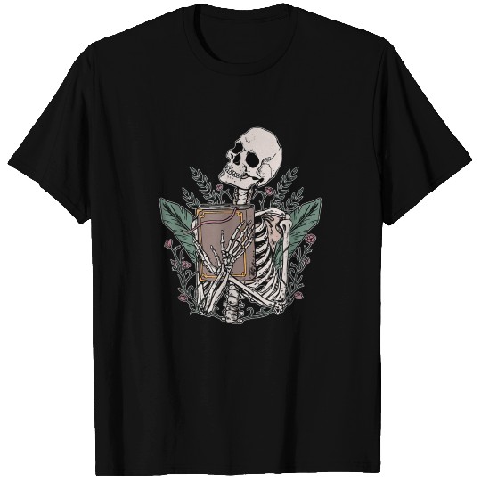 Skeleton spell book witchcraft gothic occult wicca T-shirt