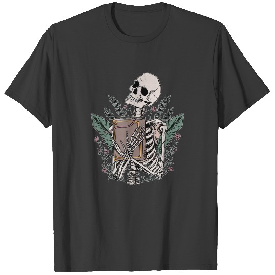 Skeleton spell book witchcraft gothic occult wicca T-shirt