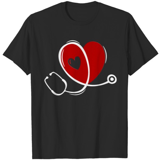 Discover Health Care Stethoscope Red Love Heart 2 T-shirt