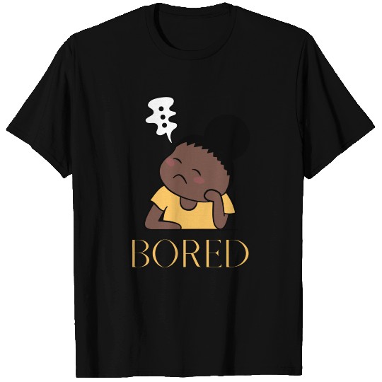 Chilling bored black girl relaxed tired thinking T-shirt