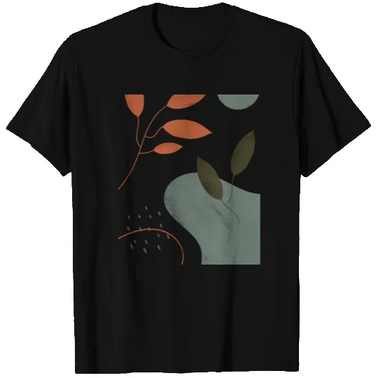 Unisex colorful random abstract leaf art pattern T-shirt