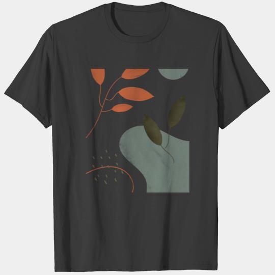 Unisex colorful random abstract leaf art pattern T-shirt