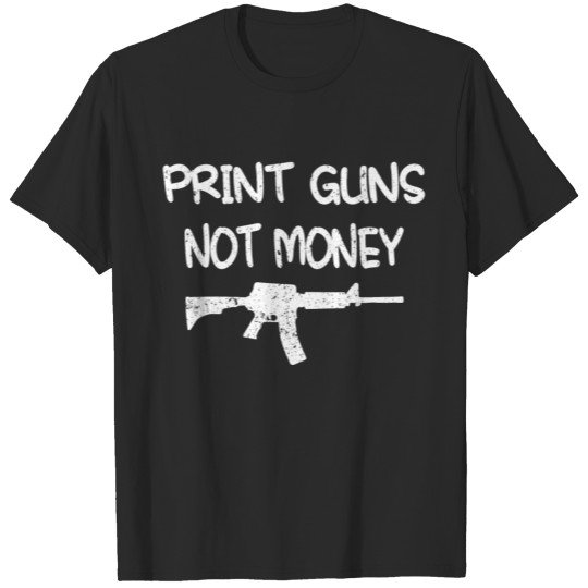 Discover Print Guns Not Money Retro Sunset Distressed T-shirt