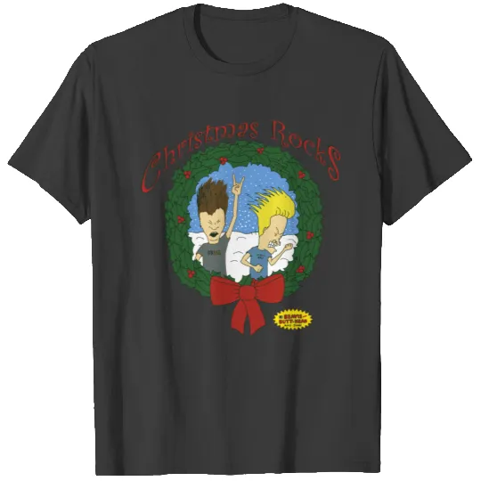 Beavis And Butthead Christmas Rocks Wreath Hoodie T-shirt