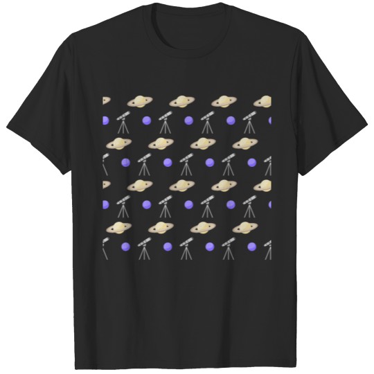 Discover pattern background bright planets space T-shirt