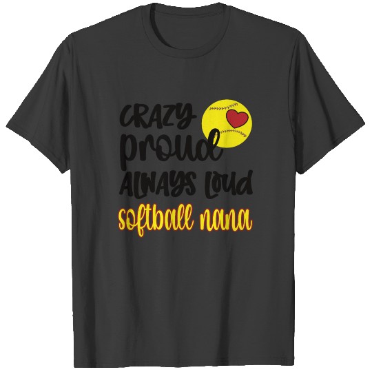 Softball Nana Grandma Baseball Lover Mothers Day T-shirt