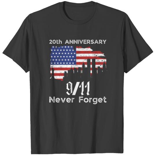 Never Forget 9/11 The 20th Anniversary Patriot T-shirt