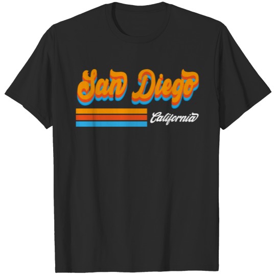 Discover San Diego California City Stripes T-shirt