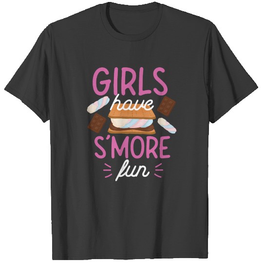 Camping Campfire Marshmallow Girls T-shirt