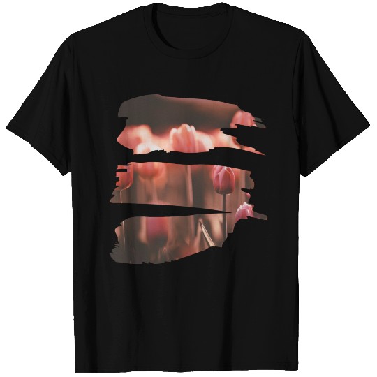 Pink Tulips Nature Lover Design T-shirt