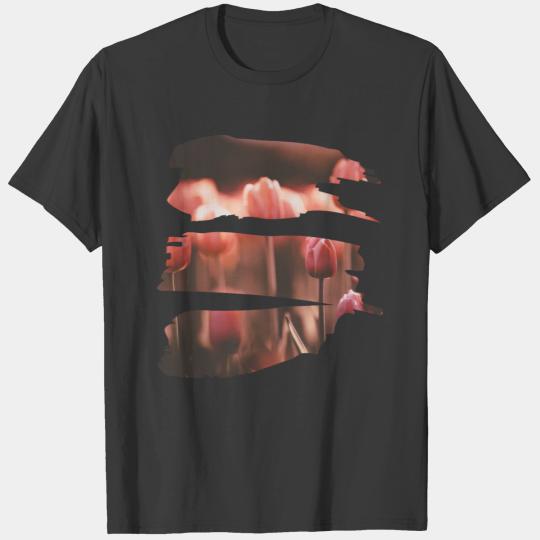 Pink Tulips Nature Lover Design T-shirt