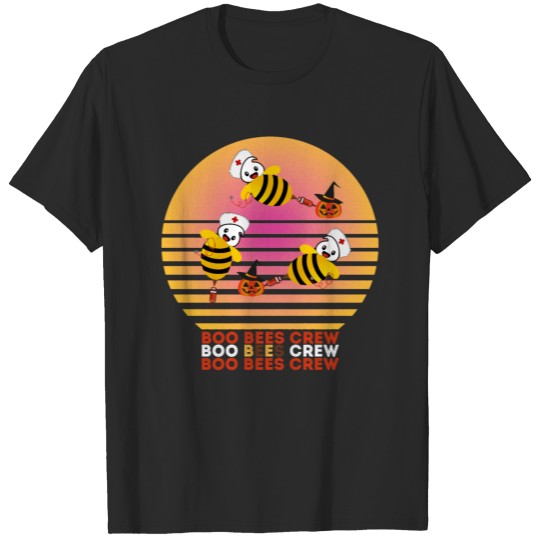 Funny cute Boo Bees Nurse Crew Vintage Halloween T-shirt