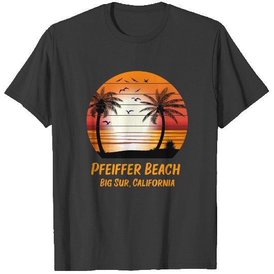 Pfeiffer Beach Big Sur California Vintage Sunset T-shirt