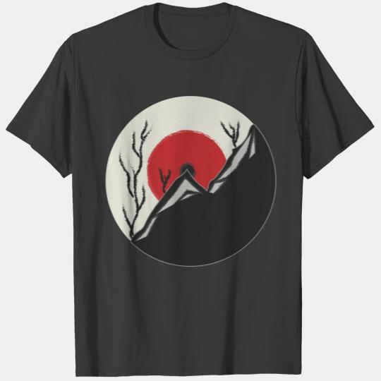 red moon black mountain T-shirt