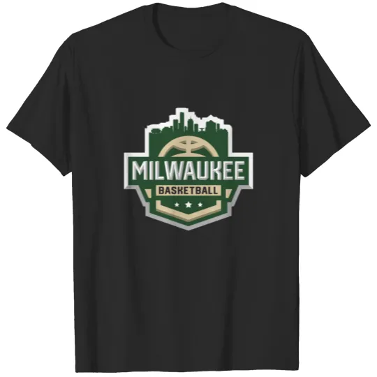 Classic Milwaukee Basketball Stars Skyline T-shirt