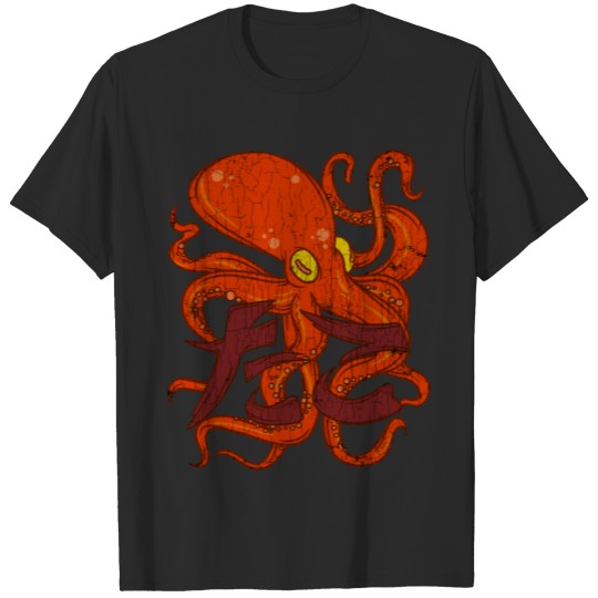 Discover Octopus Japanese Calligraphy Funny Gift T-shirt