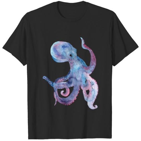Discover A cute watercolor of an octopus T-shirt
