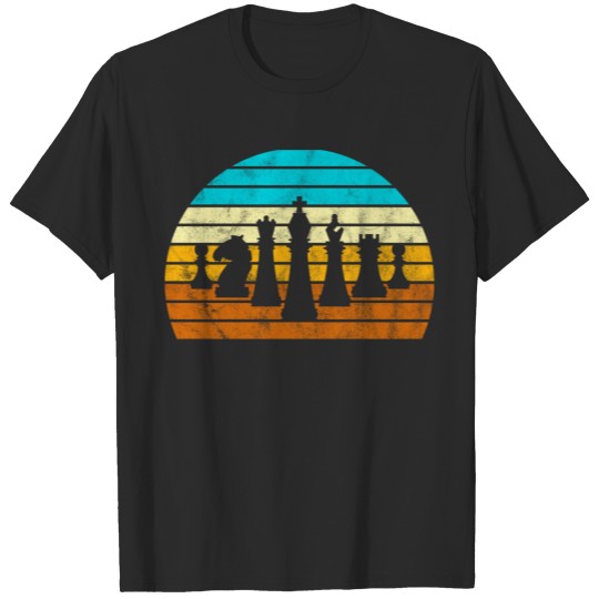 Discover Retro Sunset Chess Silhouette Chess Player T-shirt