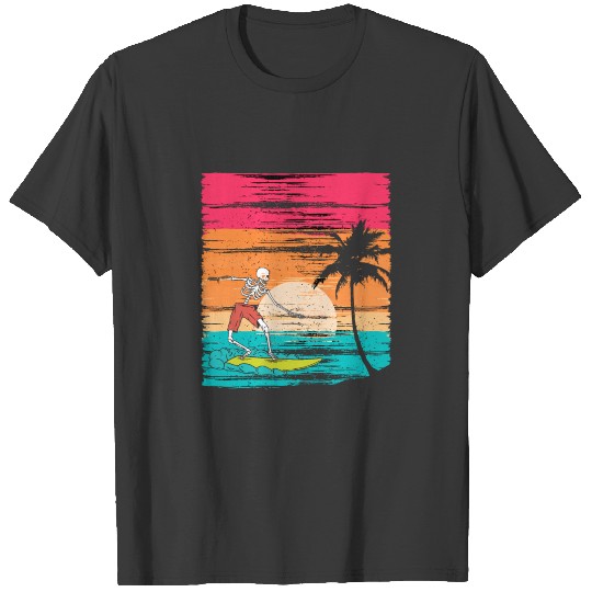 Surfing skeleton Halloween shirt forsurfer T-shirt