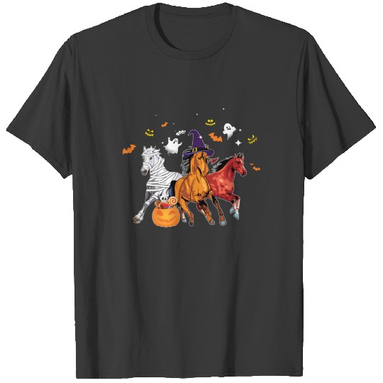 Horse Mummy Witch Halloween Horror Horse Lover T-shirt
