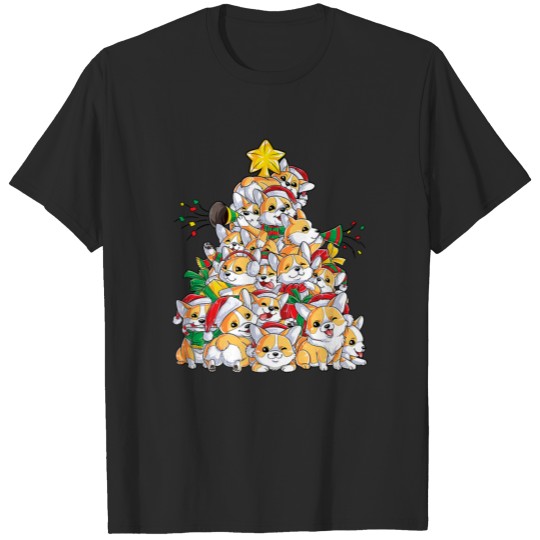 Corgi Dog Christmas Tree Merry Corgmas Xmas Gift T-shirt