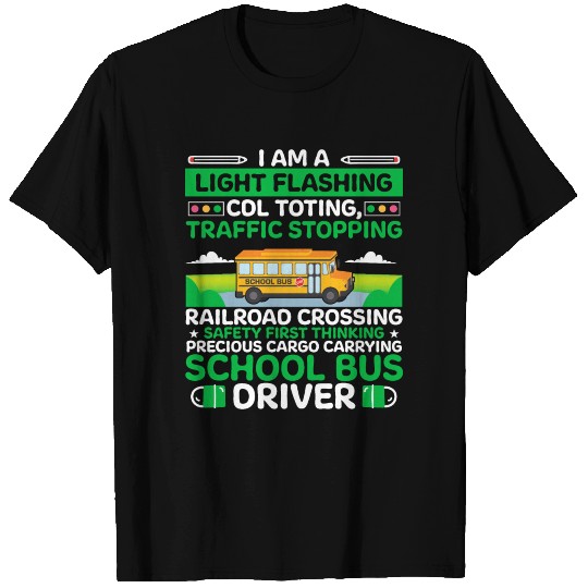 Railroad Crossing School Bus Driver Safety First T-shirt