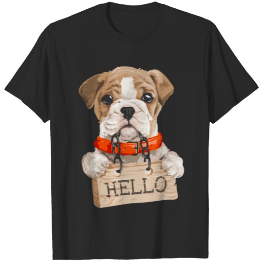 Discover Little puppy with hello T-shirt